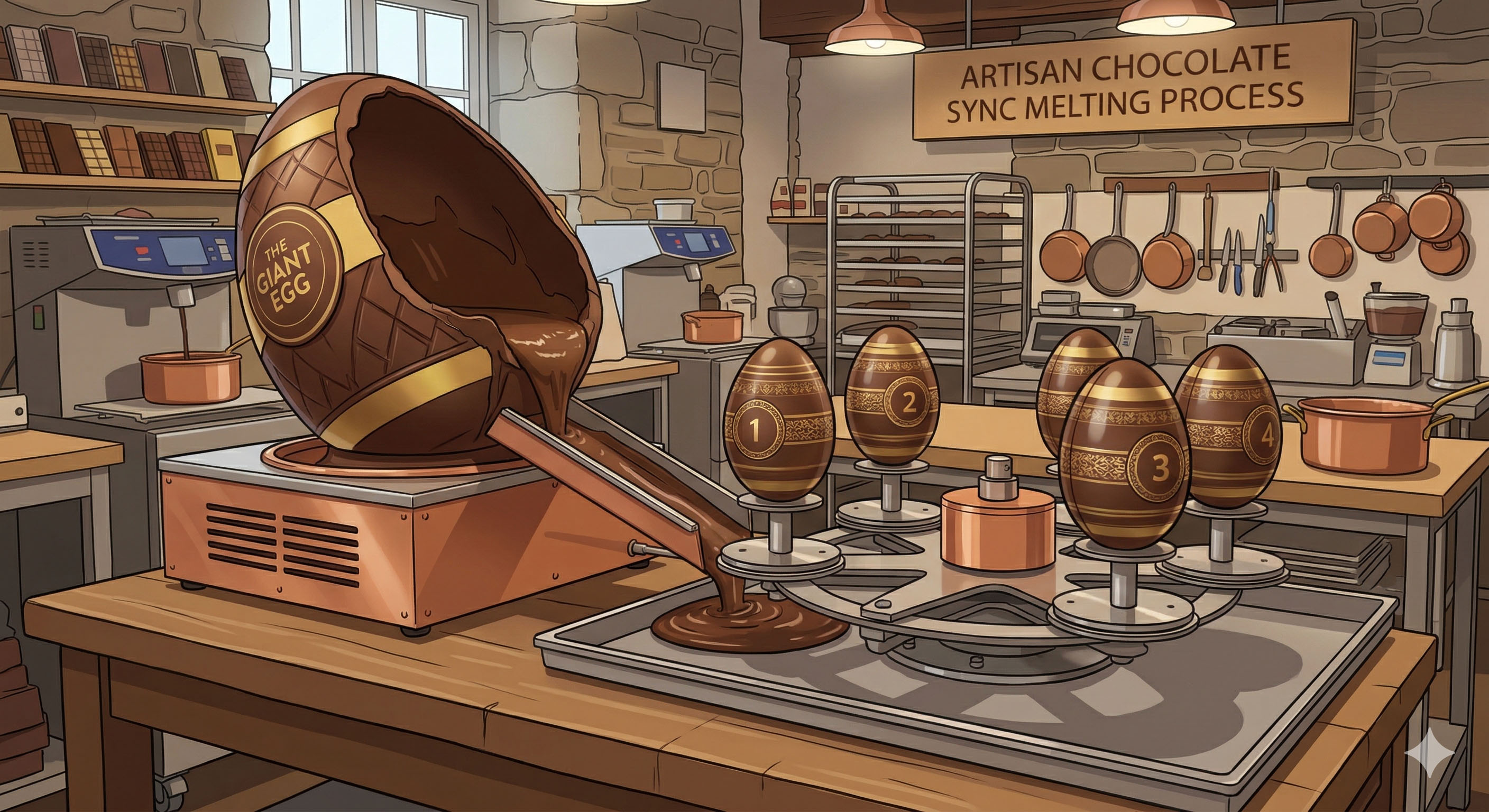 Chocolate Egg Quantum Entanglement of Photons - Image Generated by Gemini